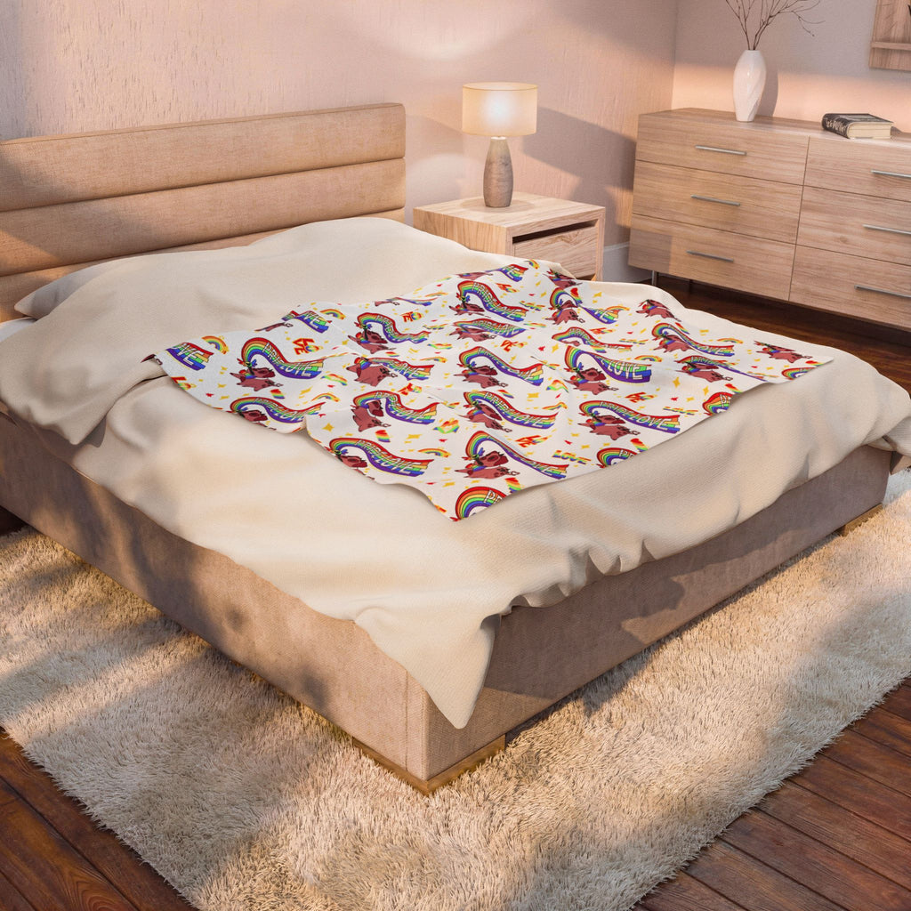Plush Blanket —Velveteen Throw pride love nuggets