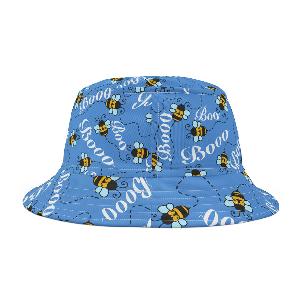 Boo Bee Bucket Hat — Playful Halloween Bee Print Bucket Hat