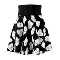 Ghost boobies! Skater Skirt — Cute Black & White All-Over Print