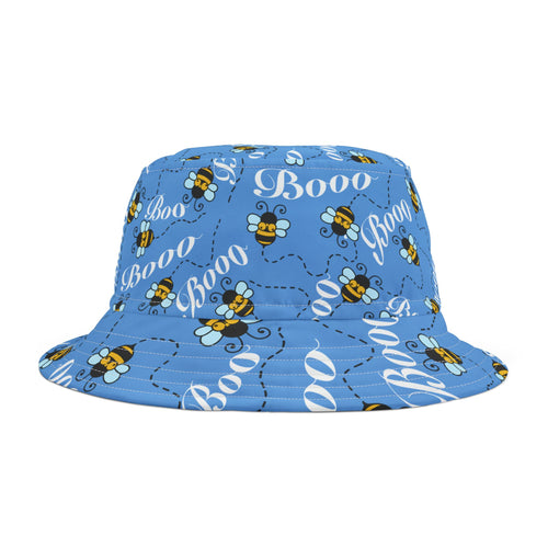 Boo Bee Bucket Hat — Playful Halloween Bee Print Bucket Hat