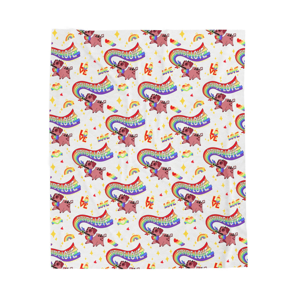 Plush Blanket —Velveteen Throw pride love nuggets