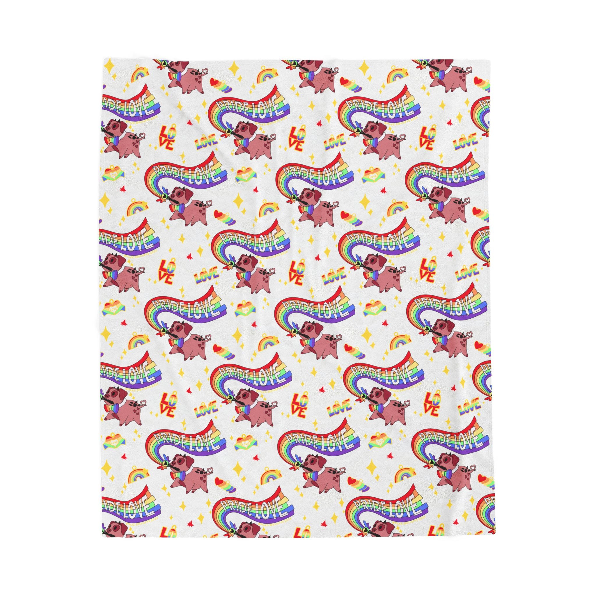 Plush Blanket —Velveteen Throw pride love nuggets