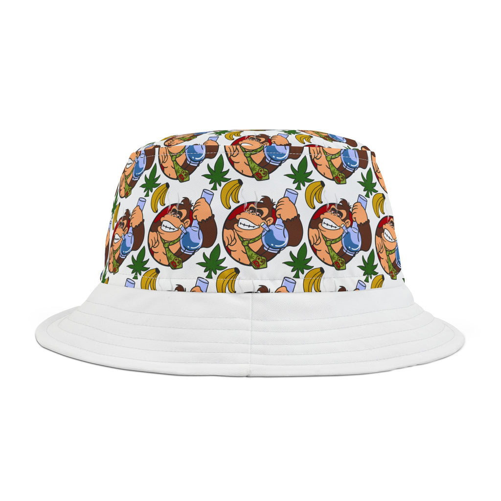 Donkey Bong Retro Pattern Bucket Hat — Retro Gamer AOP Sun Hat