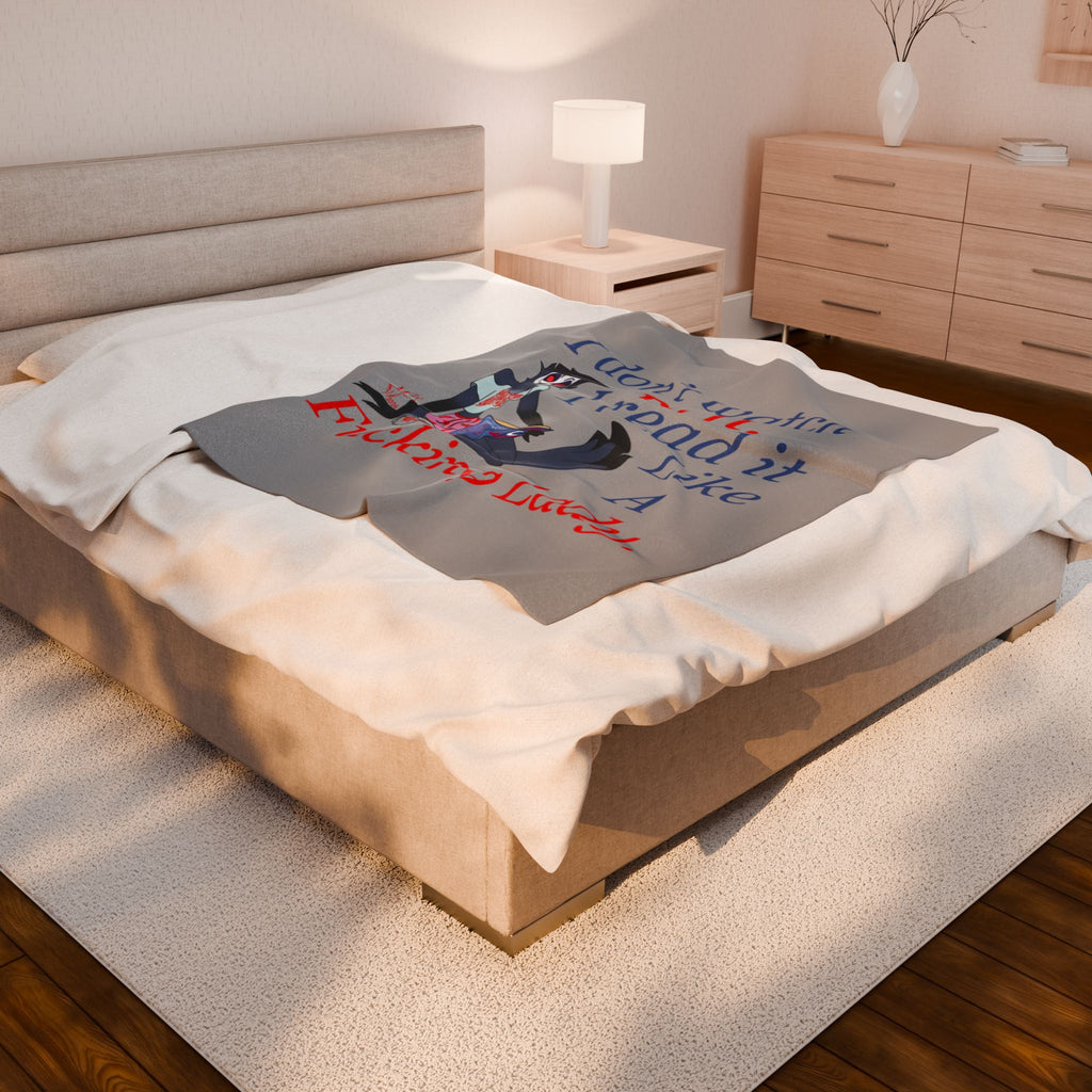 Plush Blanket — "I don't watch Porn. I read it like a Fucking Lady." Graphic Velveteen Throw