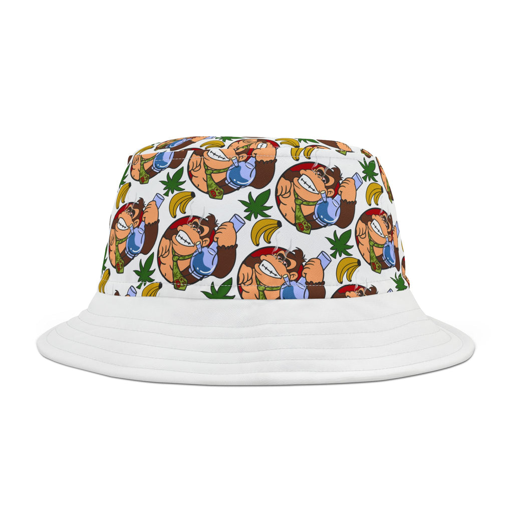 Donkey Bong Retro Pattern Bucket Hat — Retro Gamer AOP Sun Hat