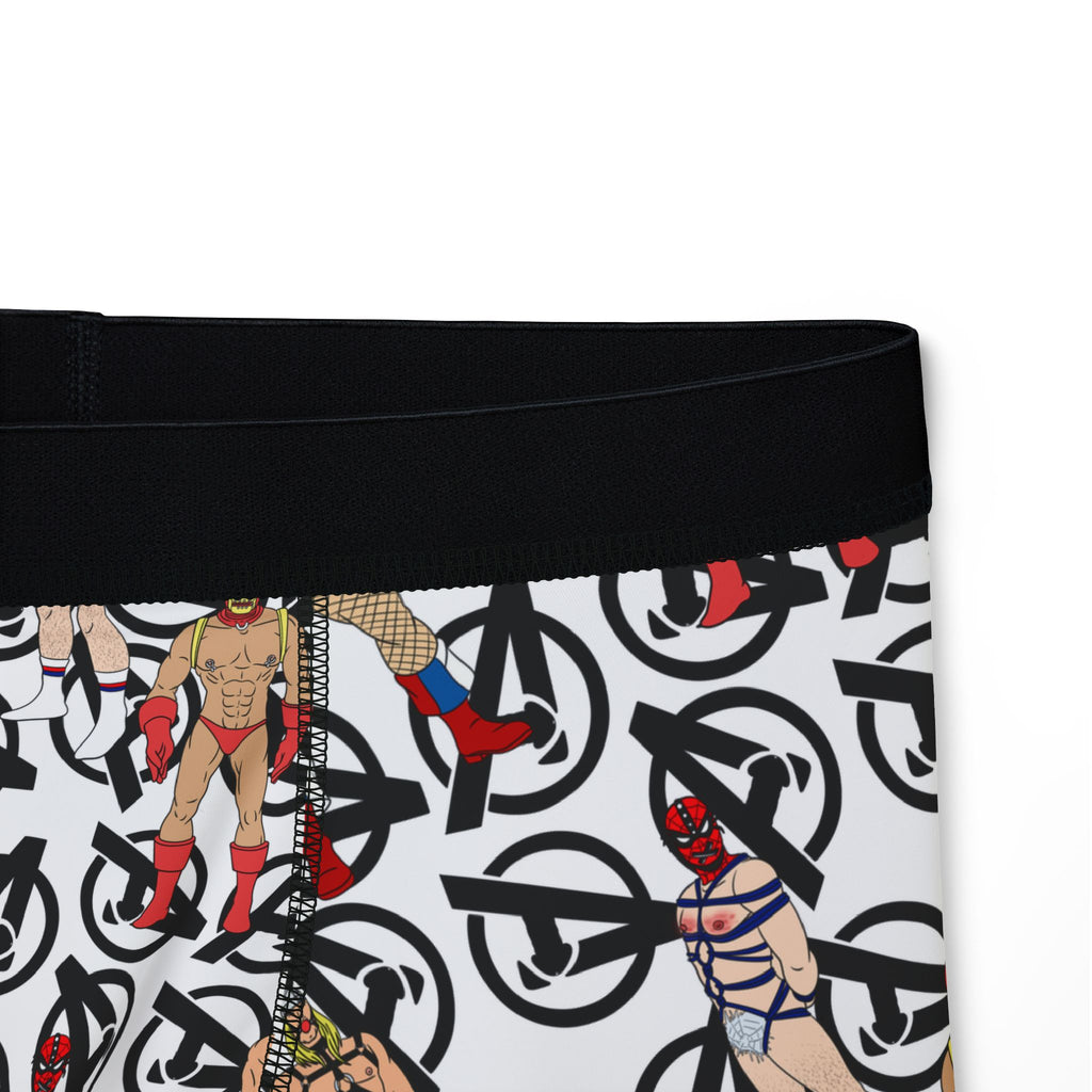 ASS HEROS Boxers — Retro Superhero Pattern All-Over-Print Men's Boxer Briefs