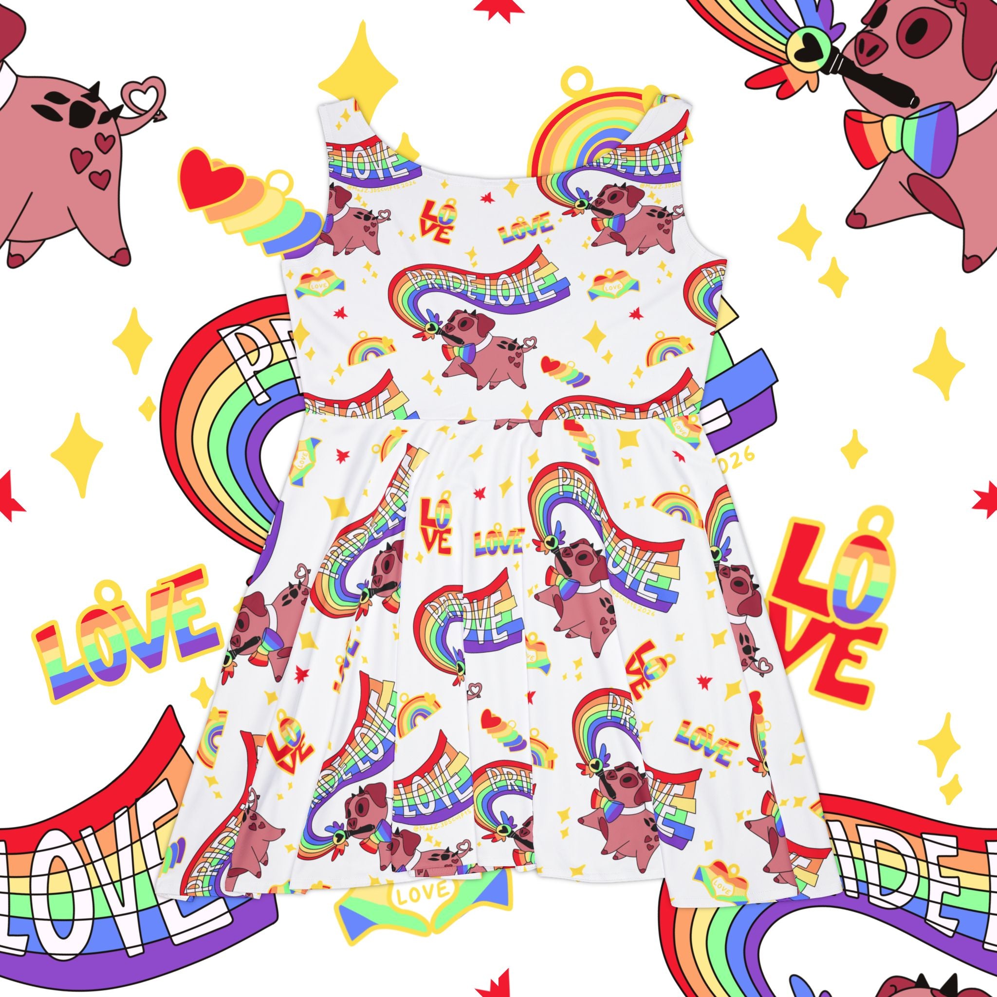 Dress - Rainbow Pride 'Love' All-Over Print