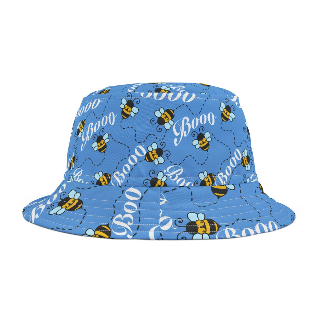 Boo Bee Bucket Hat — Playful Halloween Bee Print Bucket Hat