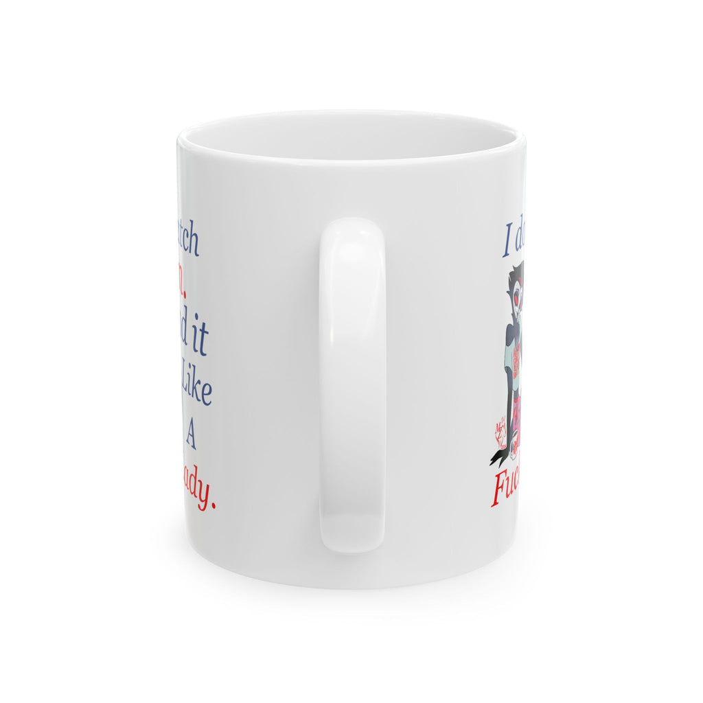 Ceramic Mug — Funny Gothic Pin-Up Mug with 'I Don't Watch Porn, I Read It Like A F***ing Lady' Quote