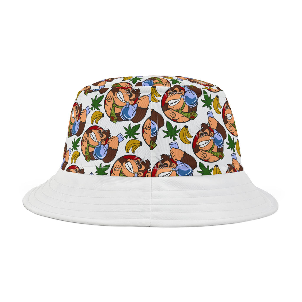 Donkey Bong Retro Pattern Bucket Hat — Retro Gamer AOP Sun Hat