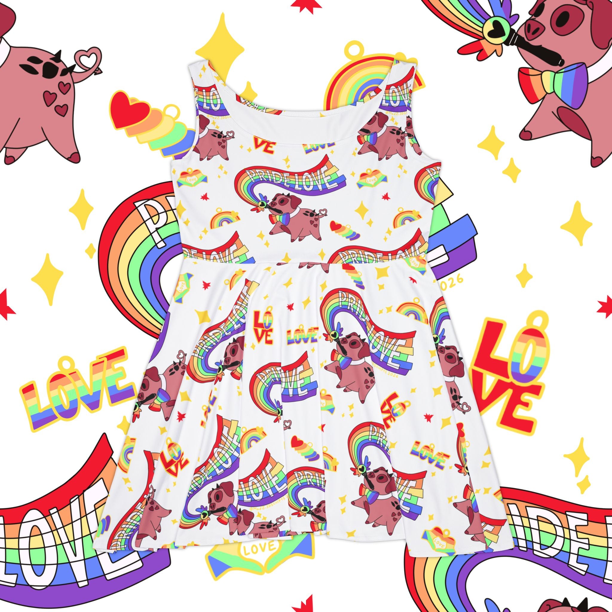 Dress - Rainbow Pride 'Love' All-Over Print