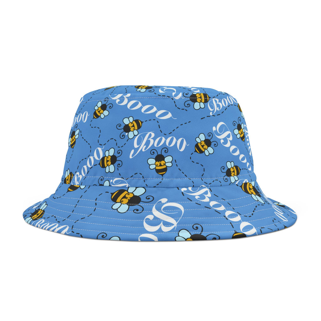 Boo Bee Bucket Hat — Playful Halloween Bee Print Bucket Hat
