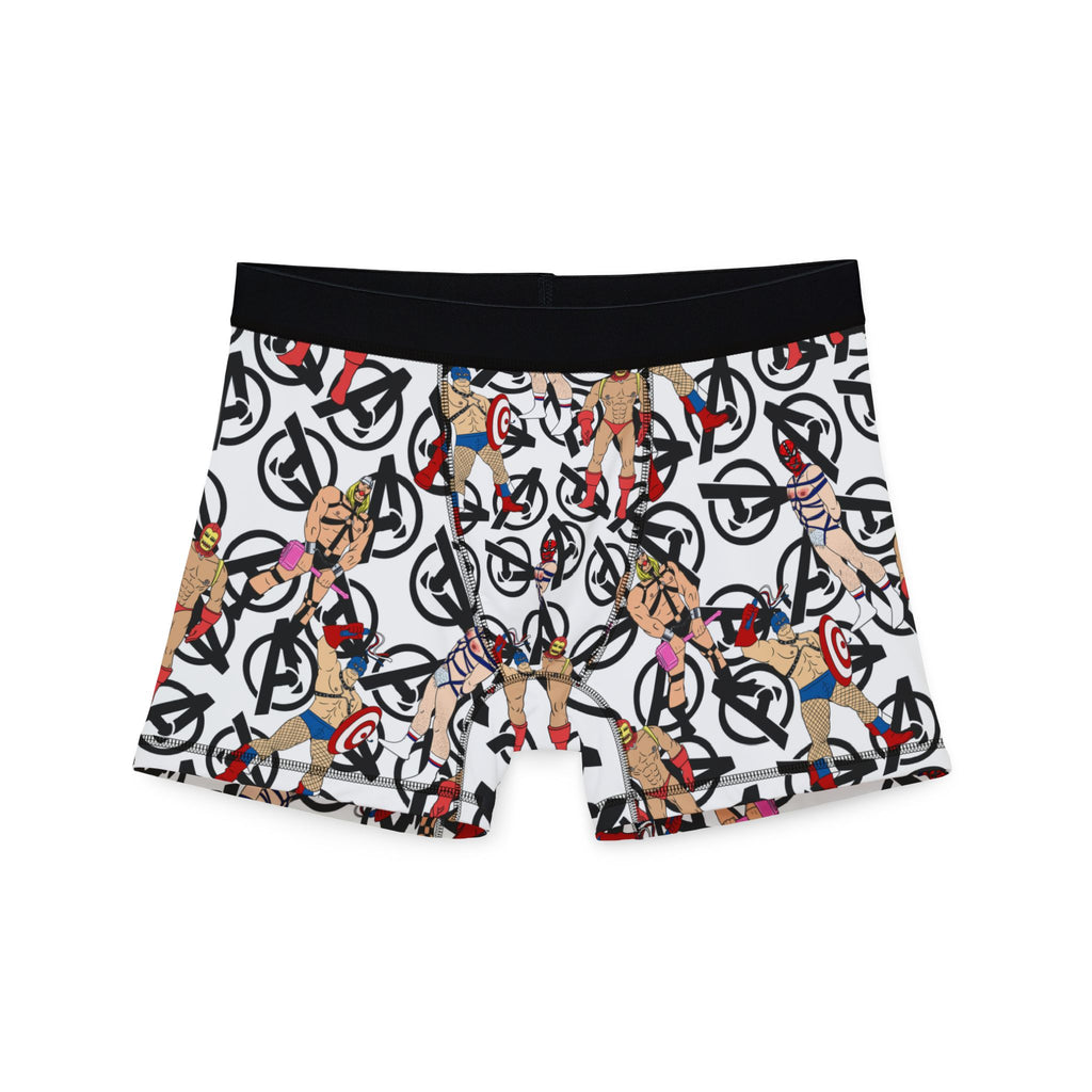 ASS HEROS Boxers — Retro Superhero Pattern All-Over-Print Men's Boxer Briefs