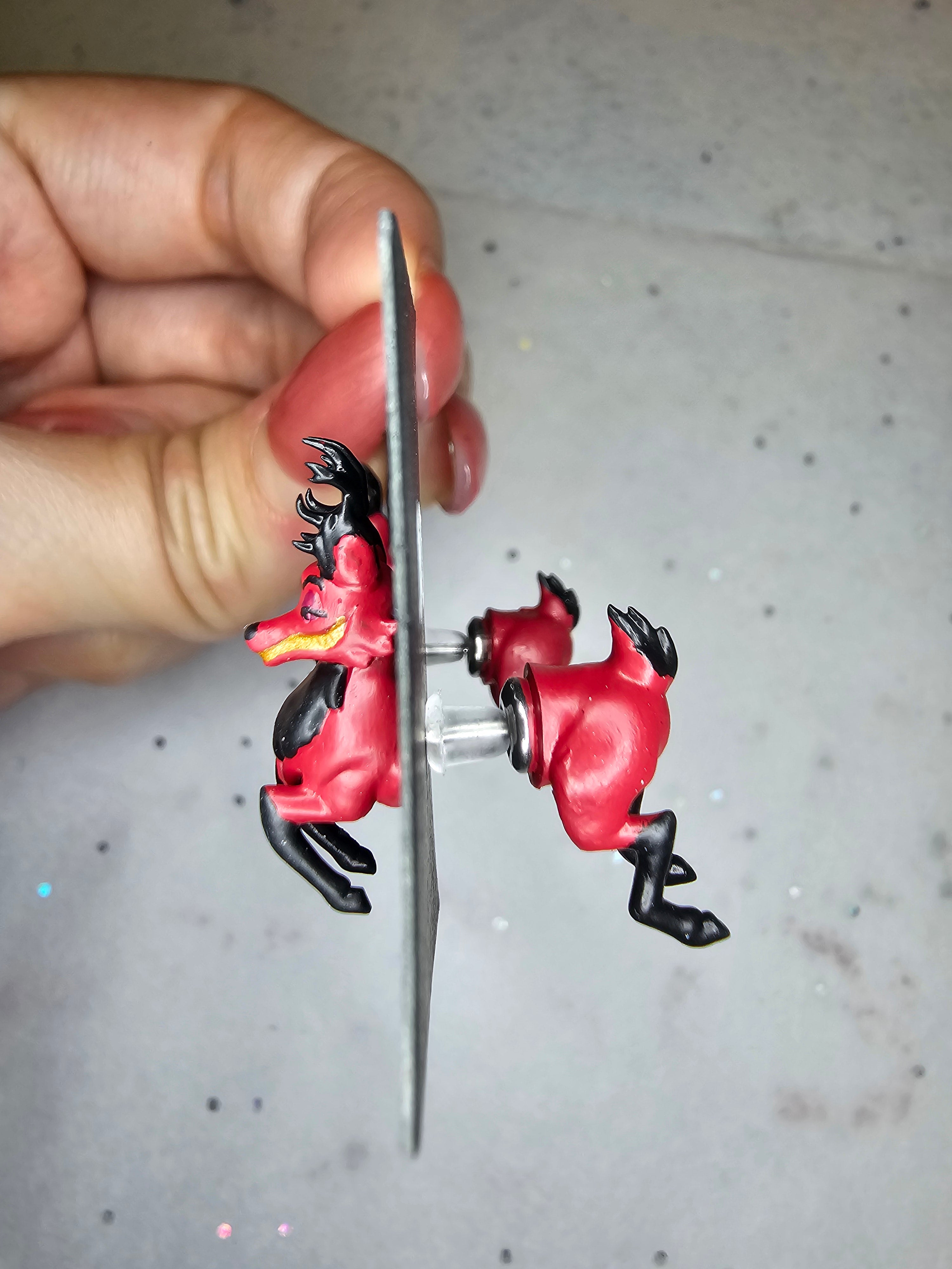 Alastor deer earrings, no ball version.