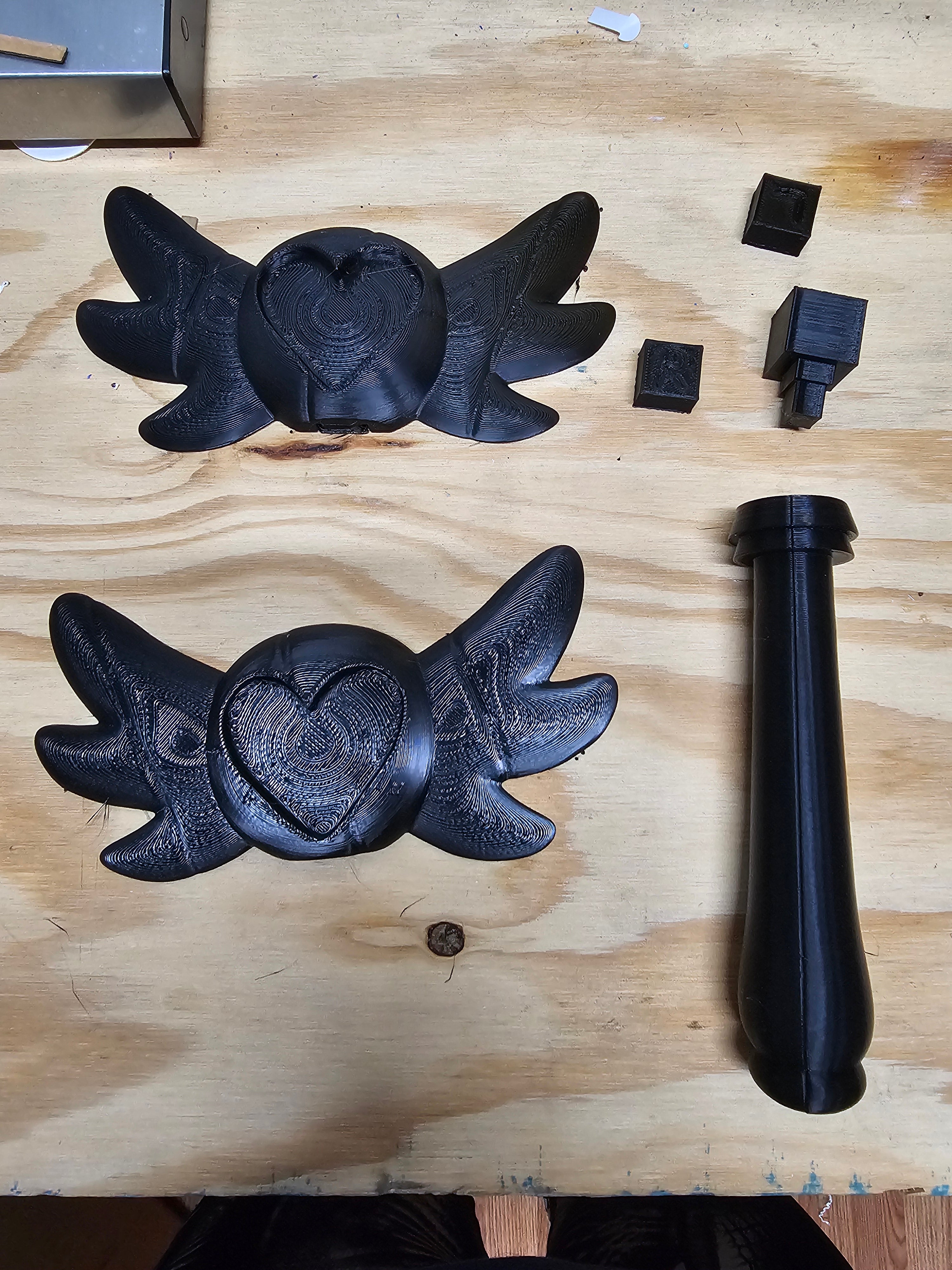 Hazbin pride wands, unpainted, sanded!