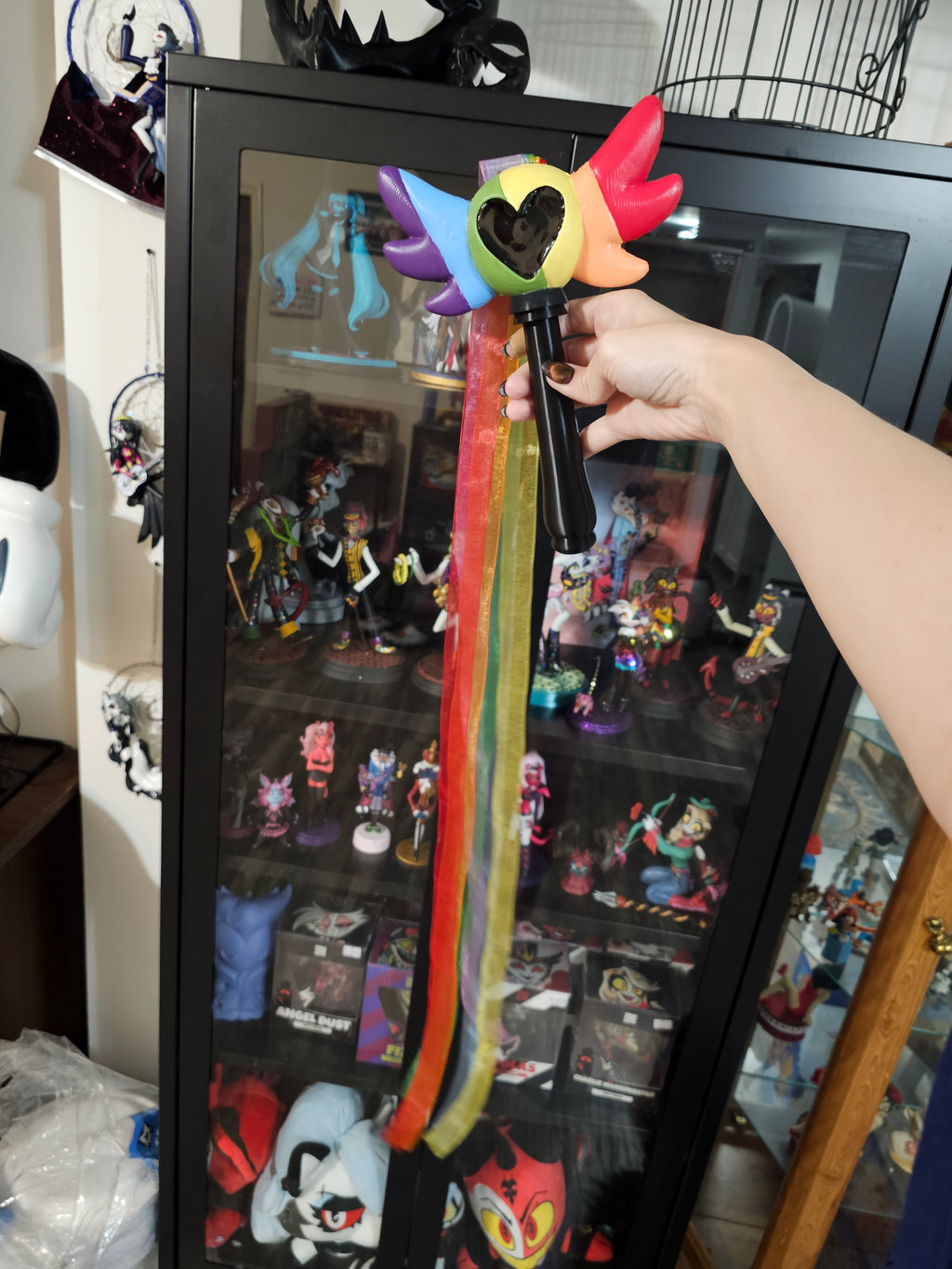 Hazbin hotel pride wands, rainbow ribbon. (Cat not included) 🤭