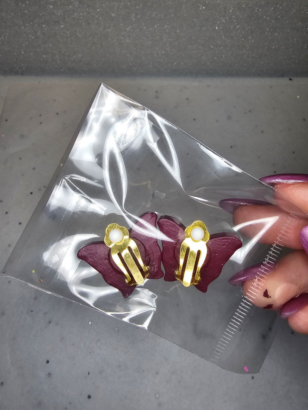 Clip on valentino moth earrings